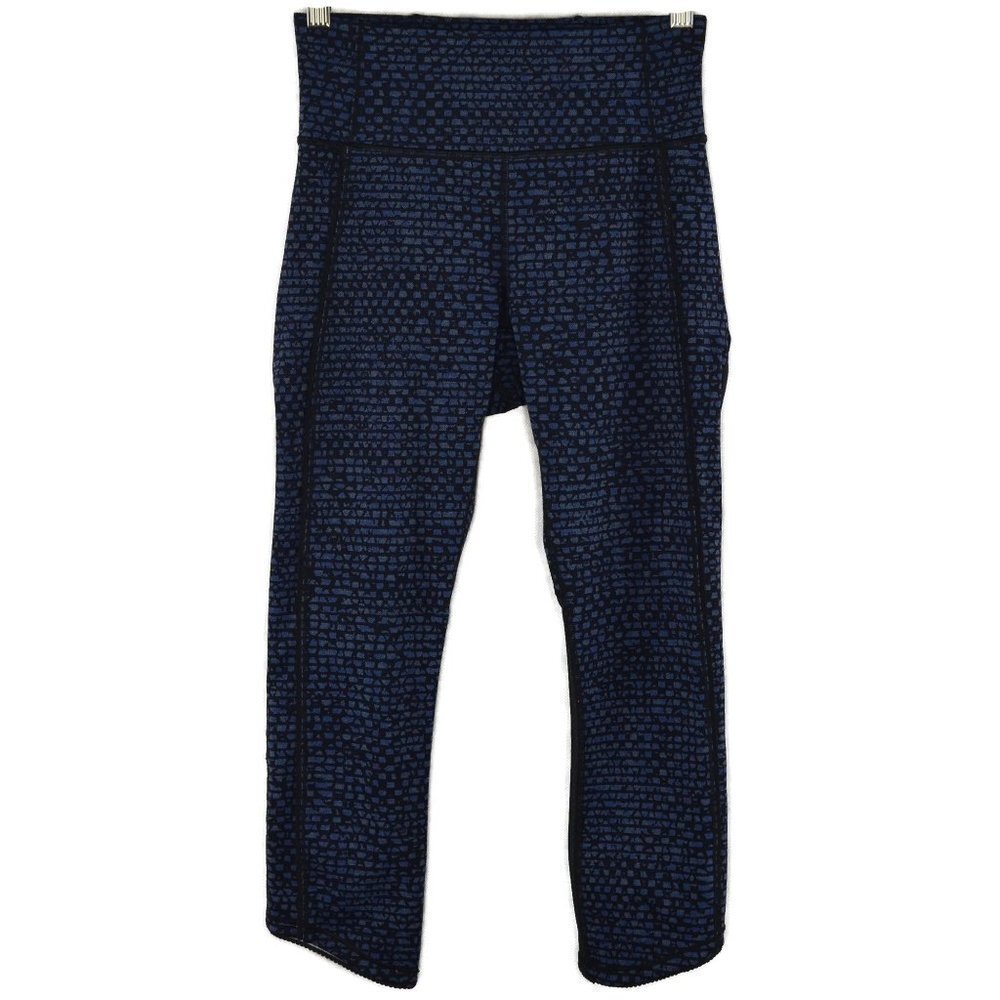 lululemon Deep Breath Crops Size 4 in Shatter Weave Desert Teal & Alberta Lake